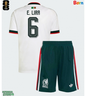 Mexico Erik Lira #6 Replika Babytøj Udebanesæt Børn VM 2026 Kortærmet (+ Korte bukser)